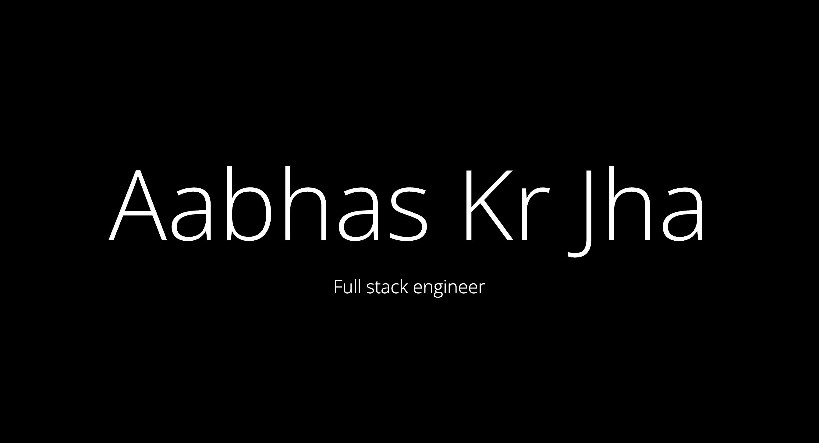 Aabhas Kr Jha - Portfolio